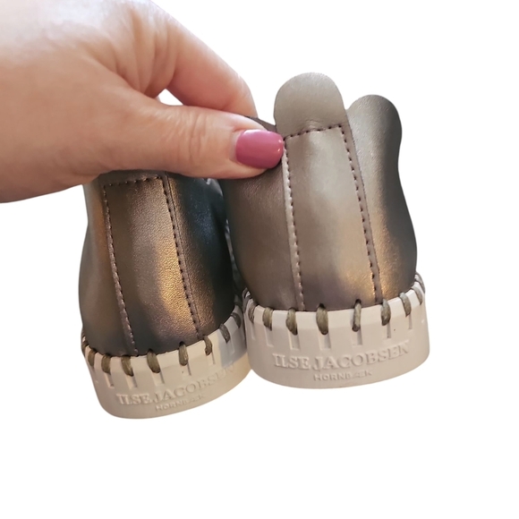 Ilse Jacobsen Sz 40 Tulip Silver Metallic Slip On Soft Leather Shoes Sz 10 SH169 - Picture 6 of 6